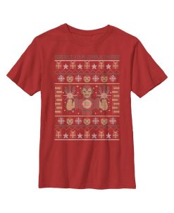 Marvel Boy's Ugly Christmas Iron Man Child T-Shirt