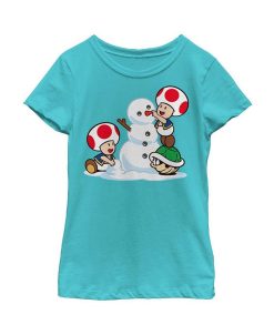 NINTENDO Girl's Toad Snowman Child T-Shirt