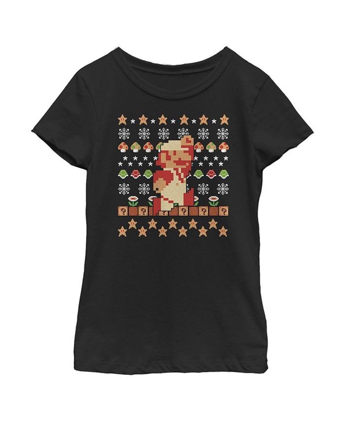 Girl's Ugly Christmas Super Mario Pixel Child T-Shirt NINTENDO Girl's Ugly Christmas Super Mario Pixel Child T-Shirt -Carter’s Shop