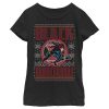 Marvel Girl's Ugly Christmas Black Widow Snow Child T-Shirt