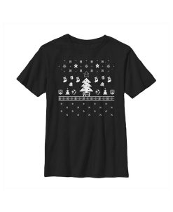 NINTENDO Boy's Ugly Christmas Tree Super Mario Child T-Shirt