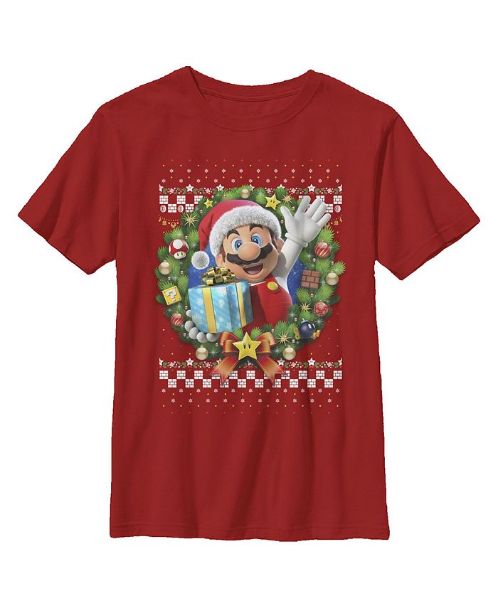 Boy's Ugly Christmas Mario Wreath Child T-Shirt NINTENDO Boy's Ugly Christmas Mario Wreath Child T-Shirt -Carter’s Shop