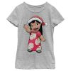 Disney Girl's Lilo & Stitch Santa Hat Aloha Child T-Shirt