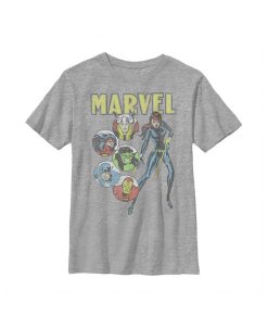 Marvel Boy's Avengers Vintage Portraits Child T-Shirt