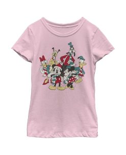 Disney Girl's Mickey & Friends The Gangs Together For Holiday Child T-Shirt