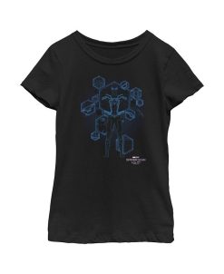 Marvel Girl's Spider-Man: No Way Home Black Suit Blueprint Child T-Shirt