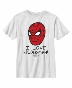 Marvel Boy's Spider-Man: No Way Home I Love Spider-Man Mask Child T-Shirt