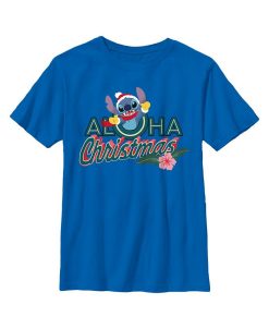 Disney Boy's Lilo & Stitch Aloha Christmas Child T-Shirt