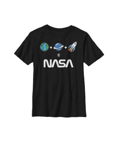 NASA Boy's Emoji Space Logo Equation Child T-Shirt