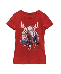 Marvel Girl's Spider-Man: Far From Home Logo Splatter Child T-Shirt