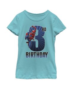 Marvel Girl's Spider-Man Swinging 3rd Birthday Child T-Shirt