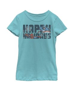 Marvel Girl's Happy Holiday Heroes Child T-Shirt