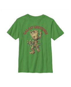 Marvel Boy's Guardians Of The Galaxy Groot Greetings Child T-Shirt