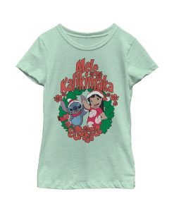 Disney Girl's Lilo & Stitch Mele Kalikimaka Christmas Child T-Shirt
