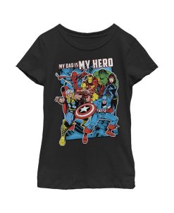 Marvel Girl's Dad My Avenger Hero Child T-Shirt
