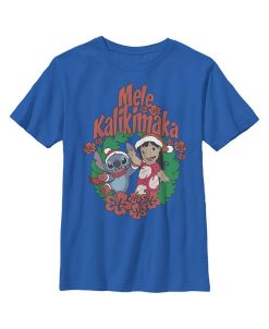 Disney Boy's Lilo & Stitch Mele Kalikimaka Christmas Child T-Shirt