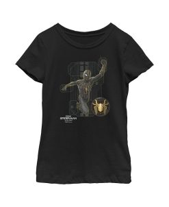Marvel Girl's Spider-Man: No Way Home Black Suit Tech Child T-Shirt