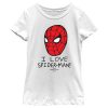 Marvel Girl's Spider-Man: No Way Home I Love Spider-Man! Mask Child T-Shirt