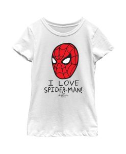Marvel Girl's Spider-Man: No Way Home I Love Spider-Man! Mask Child T-Shirt