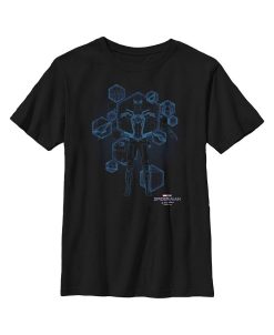 Marvel Boy's Spider-Man: No Way Home Black Suit Blueprint Child T-Shirt