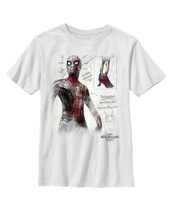 Marvel Boy's Spider-Man: No Way Home Integrated Suit Sketch Child T-Shirt
