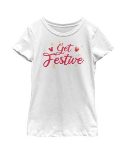 Disney Girl's Mickey & Friends Mickey And Friends Get Festive Child T-Shirt