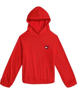 Tommy Hilfiger Big Girls Velour Dolman Signature Hoodie