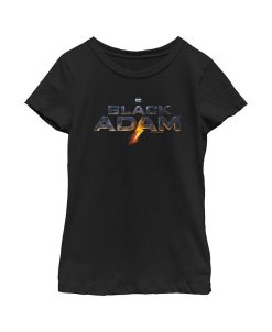 DC COMICS Girl's Black Adam Lightening Logo Child T-Shirt