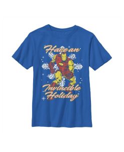 Marvel Boy's Christmas Iron Man Invincible Holiday Child T-Shirt