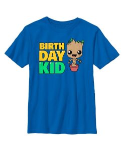Marvel Boy's Guardians Of The Galaxy Birthday Kid Pot Plant Groot Child T-Shirt