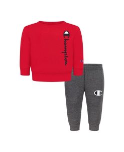 Champion Baby Boys Signature Fleece Crew T-shirt And Pants, 2 Piece Set
