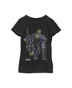 Marvel Girl's Avengers: Endgame Hulk Glitch Child T-Shirt