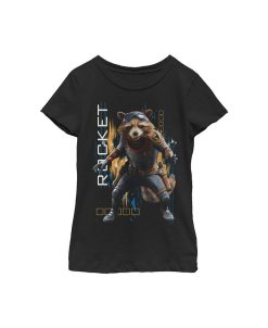 Marvel Girl's Avengers: Endgame Rocket Glitch Child T-Shirt