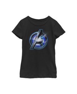 Marvel Girl's Avengers: Endgame High Tech Logo Child T-Shirt