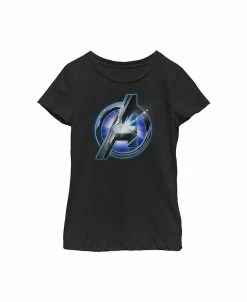 Marvel Girl's Avengers: Endgame High Tech Logo Child T-Shirt
