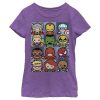 Marvel Girl's Kawaii Cute Cartoon Hero Squares Child T-Shirt