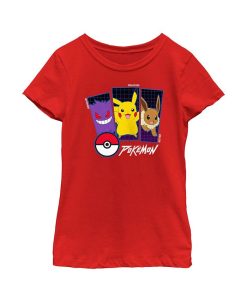 NINTENDO Girl's Pokemon Classic Trio Child T-Shirt