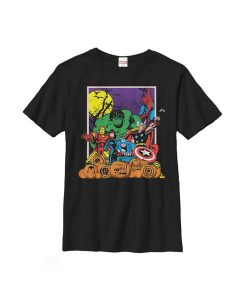 Marvel Boy's Halloween Avengers Scene Child T-Shirt