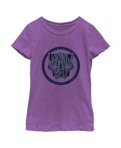 Marvel Girl's Black Panther: Wakanda Forever Panther Logo Child T-Shirt