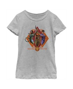 Marvel Girl's Black Panther: Wakanda Forever Okoye Shuri And Nakia Portraits Child T-Shirt