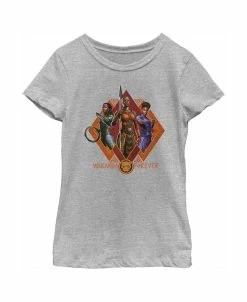 Marvel Girl's Black Panther: Wakanda Forever Okoye Shuri And Nakia Portraits Child T-Shirt
