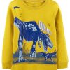 Carter's™ Little Boys Long Sleeved Crew Neck Dinosaur Jersey T Shirt