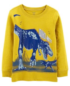 Carter’s Shop 11 Carter's™ Little Boys Long Sleeved Crew Neck Dinosaur Jersey T Shirt