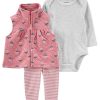 Carter's™ Baby Girls Floral Little Vest, Bodysuit And Pants, 3 Piece Set