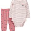 Carter's™ Baby Girls Floral Print Long Sleeve Bodysuit And Pants, 2 Piece Set