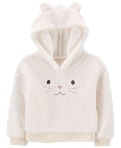 Carter's™ Toddler Girls Sherpa Bunny Pullover Hooded Sweater With Ears