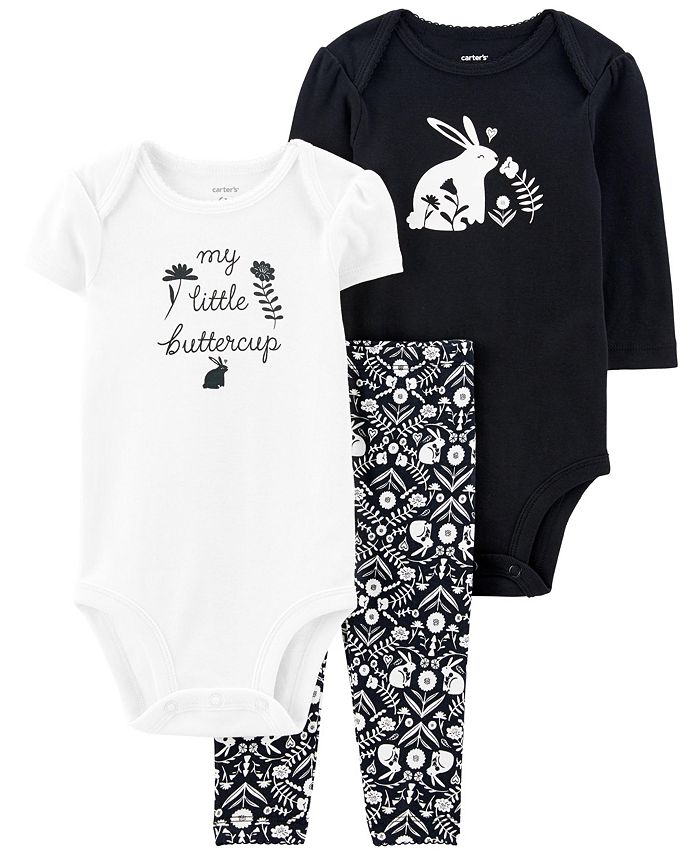 Baby Girls Rabbit Print Pants And Bodysuits, 3 Piece Set Carter's™ Baby Girls Rabbit Print Pants And Bodysuits, 3 Piece Set -Carter’s Shop