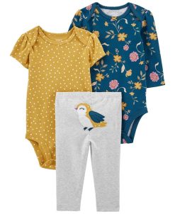 Carter's™ Baby Girls Pants And Bodysuits, 3 Piece Set
