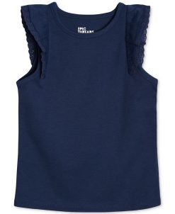 Epic Threads Little Girls Ruffle Sleeve Top, Created For Macy's