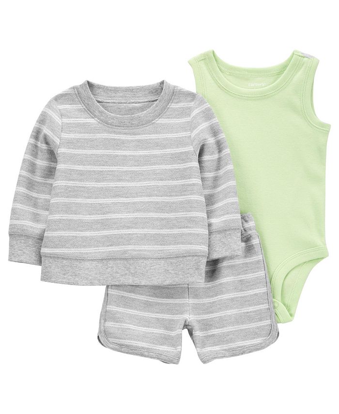 Baby Boys French Terry Pullover, Bodysuit And Shorts, 3 Piece Set Carter's™ Baby Boys French Terry Pullover, Bodysuit And Shorts, 3 Piece Set -Carter’s Shop